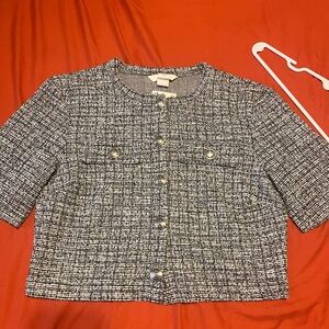 H&M Black and White Tweed Blazer